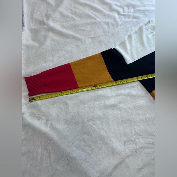 French Connection White/Black/Beige/red Colour Block Long sleeve work sweater - Picture 6 of 7